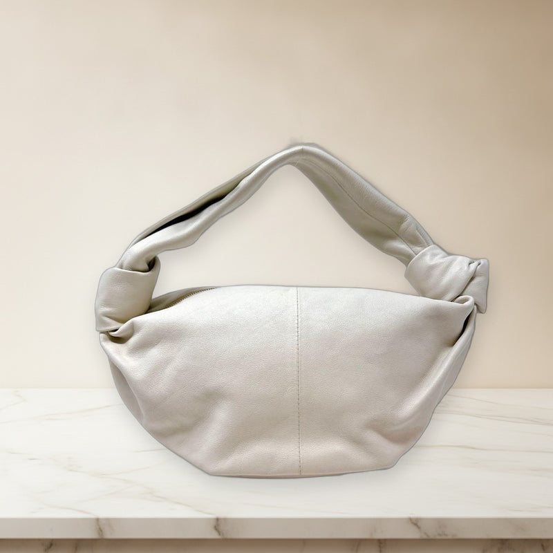Bottega Veneta Double Knot P02325164K Handbag Leather Ivory White Gold Hardware