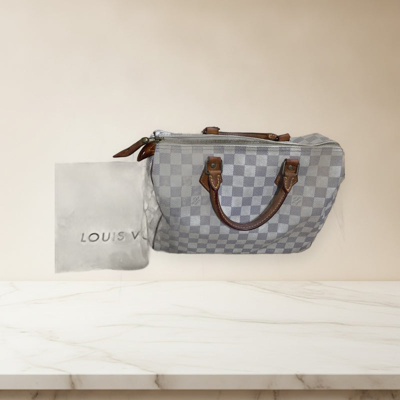 Louis Vuitton Damier Handbag Shoulder Bag Canvas Leather Brown