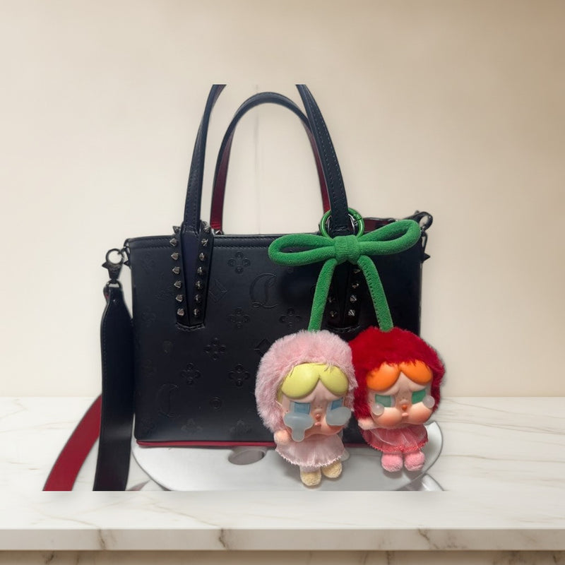 Christian Louboutin Cabata 2WAY Tote Bag Studded Leather Black Red Lining