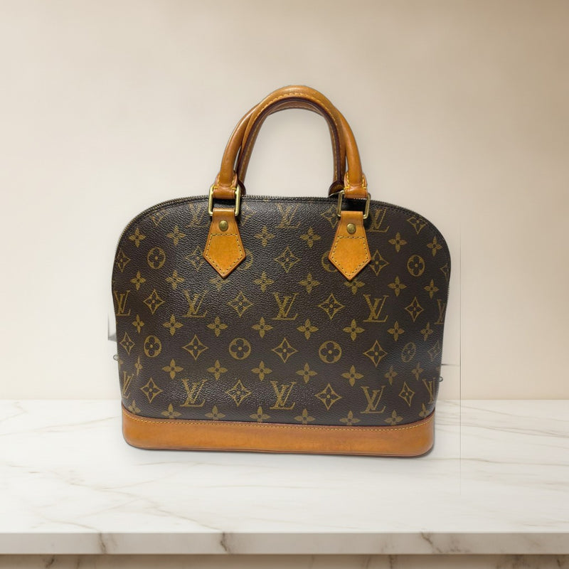 Louis Vuitton Monogram Alma Handbag Brown Beige
