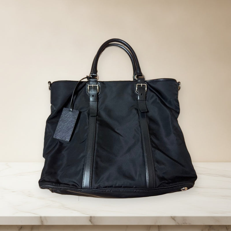 Prada 2way Handbag Shoulder Bag Nylon Calf Leather