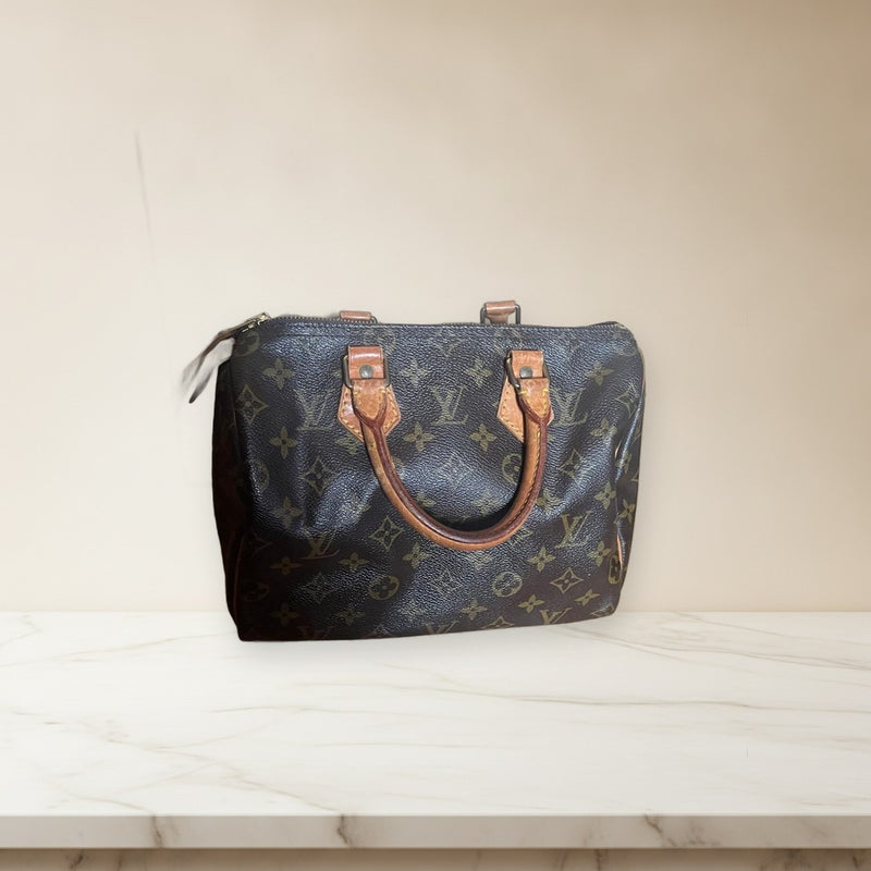Louis Vuitton Monogram Handbag Brown Leather