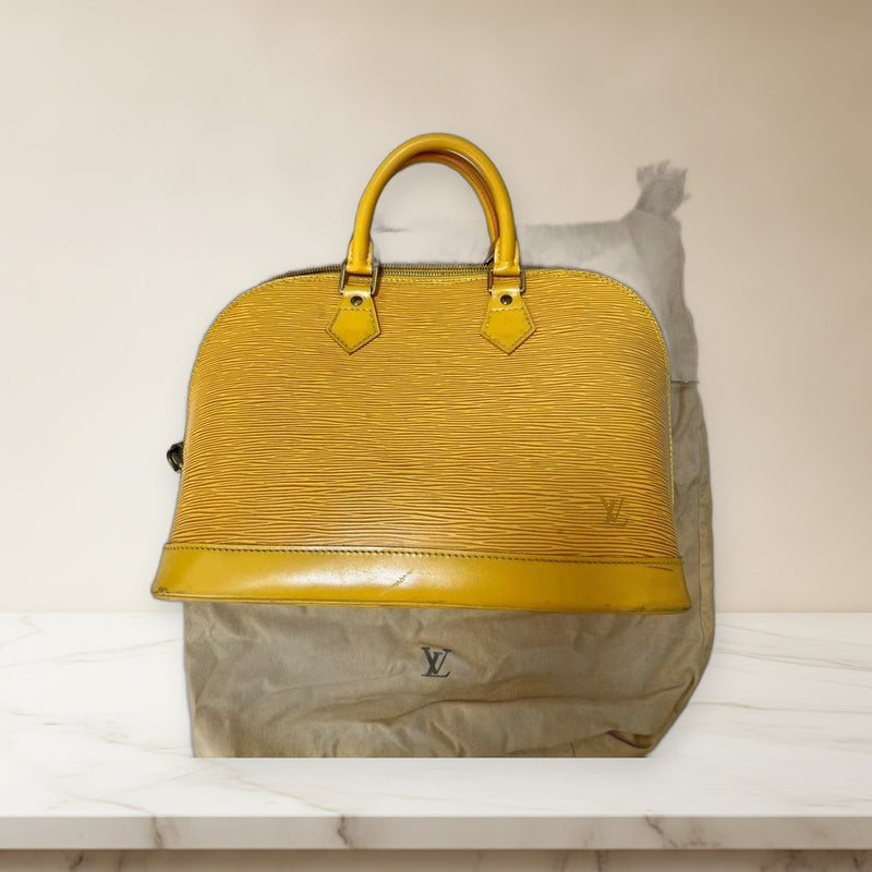 Louis Vuitton Alma Pm Handbag Epi Leather Yellow Gold Hardware