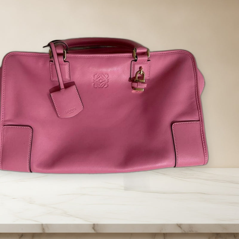 Loewe Amazona 28 Handbag Lambskin Leather Pink Shoulder Bag