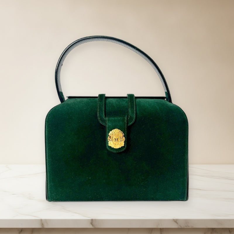 Celine Handbag Leather Green Shoulder Bag