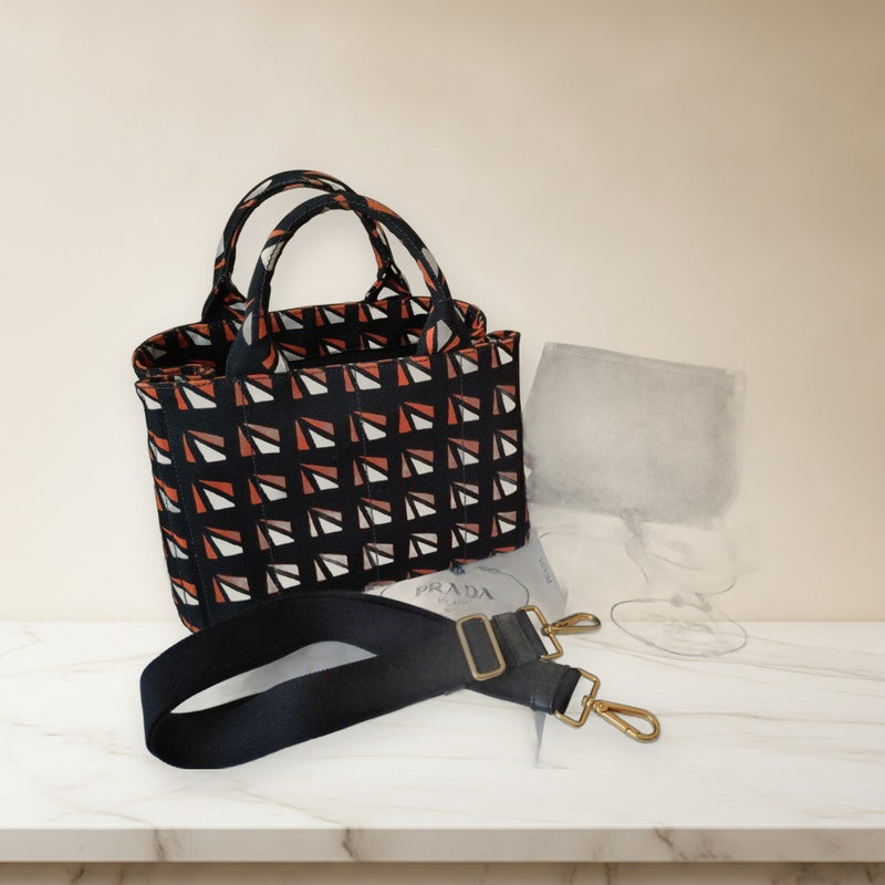 Prada Canapa Tote Bag Shoulder Strap Canvas