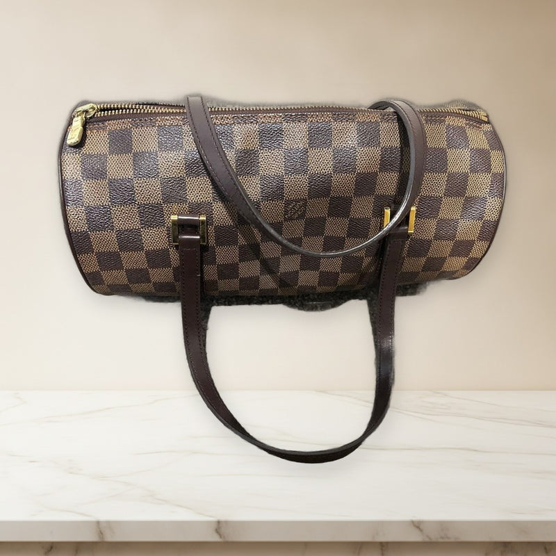 Louis Vuitton Damier Papillon 30 Handbag Shoulder Bag Canvas Leather Brown