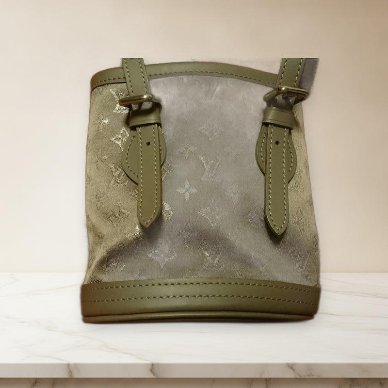 Louis Vuitton Monogram Satin Little Bucket Handbag Shoulder Bag