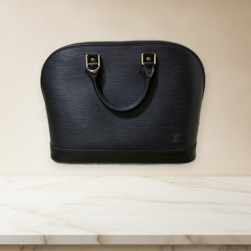 Louis Vuitton Epi Alma M52142 Handbag Black Leather