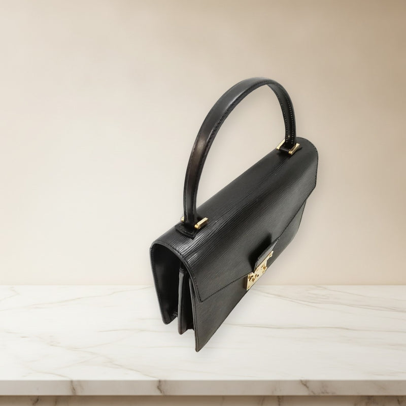 Louis Vuitton Epi Concorde Handbag Noir Leather Gold Hardware