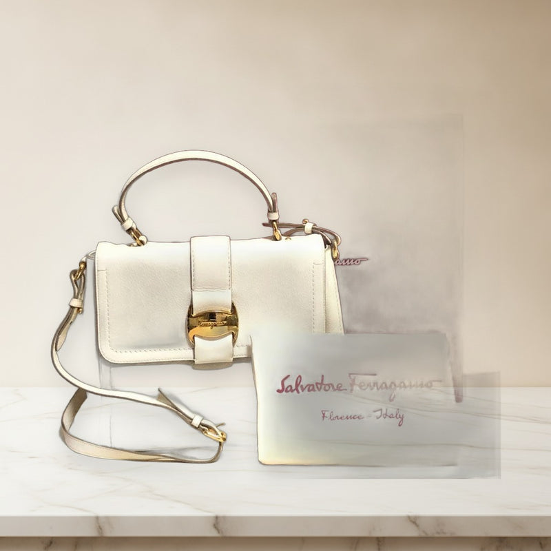Salvatore Ferragamo Vara 2 Way Handbag Shoulder Bag Leather