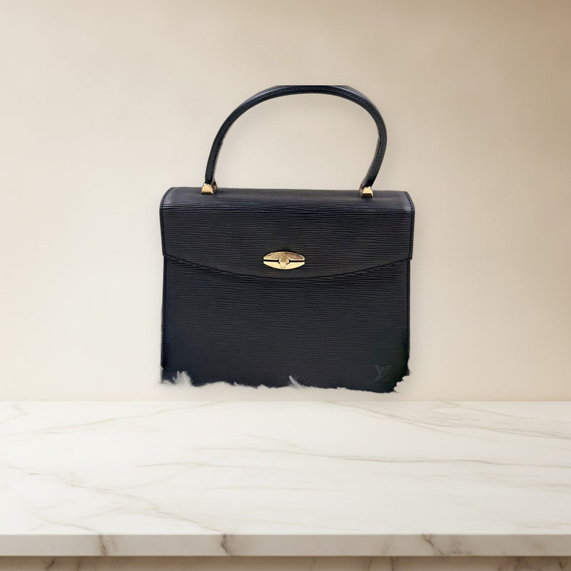 Louis Vuitton Epi Malesherbes SR1909 Handbag Noir Black Epi Leather
