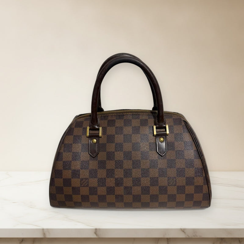 Louis Vuitton Damier Ribera Mm Handbag Brown