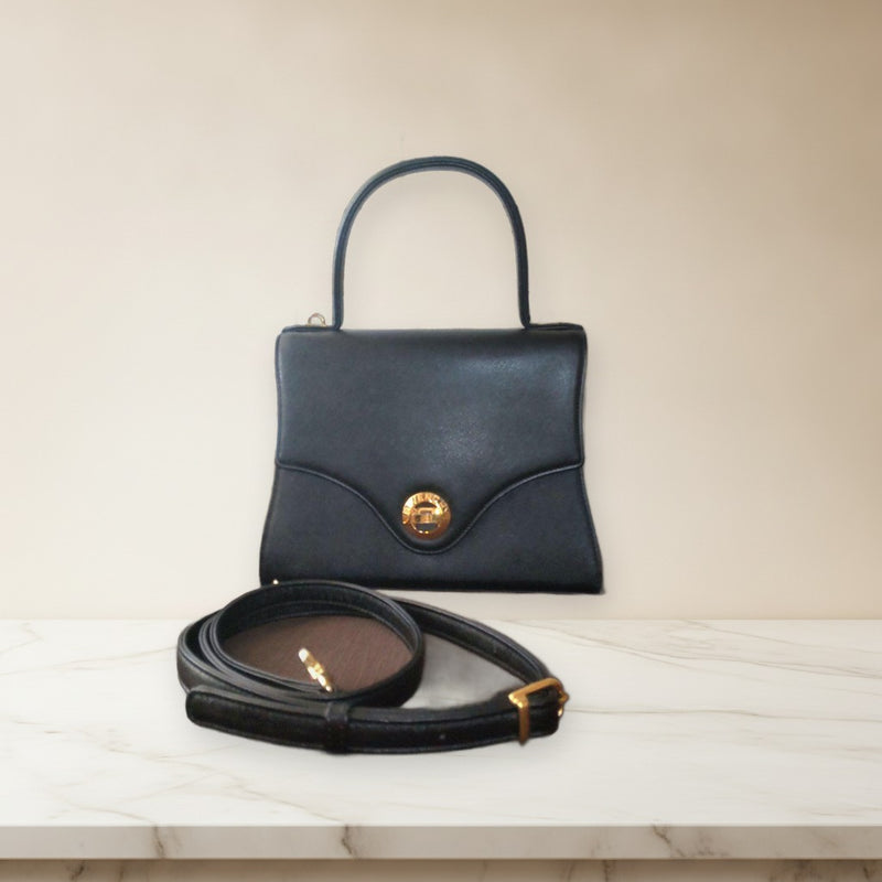 Givenchy Handbag Shoulder Bag Black Leather Cowhide Gold Hardware