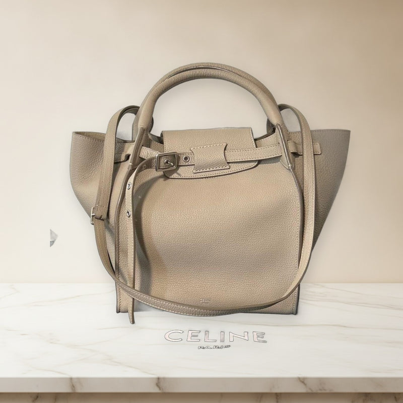 Celine Big Bag Medium Handbag Shoulder Soft Bare Calfskin Light Taupe