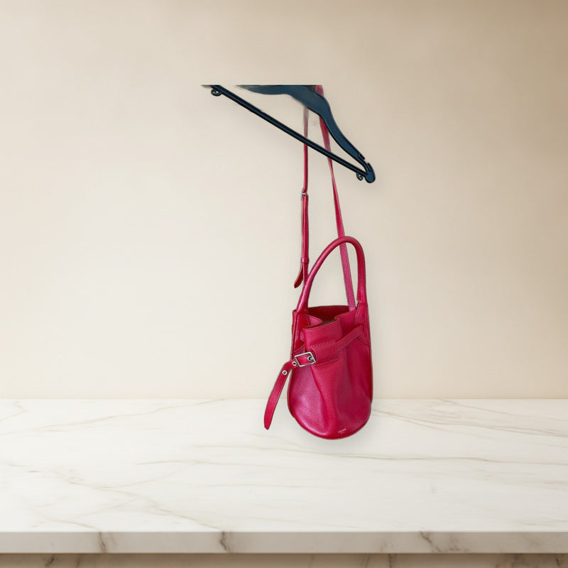 Celine Red Leather Bucket Hand Shoulder Bag