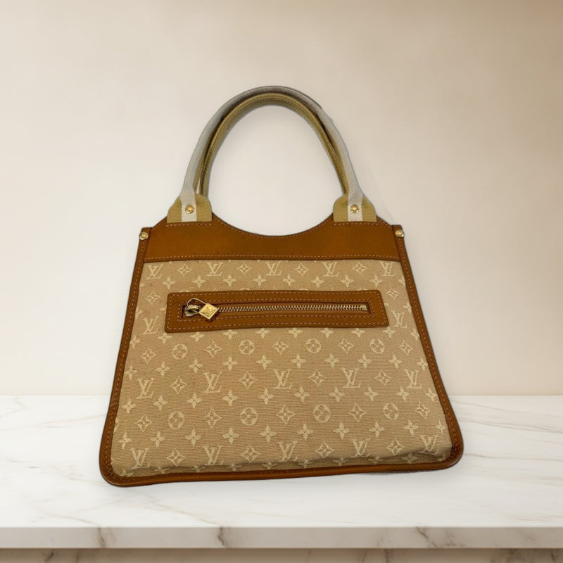Louis Vuitton Handbag Tote Bag Canvas Leather Beige Brown