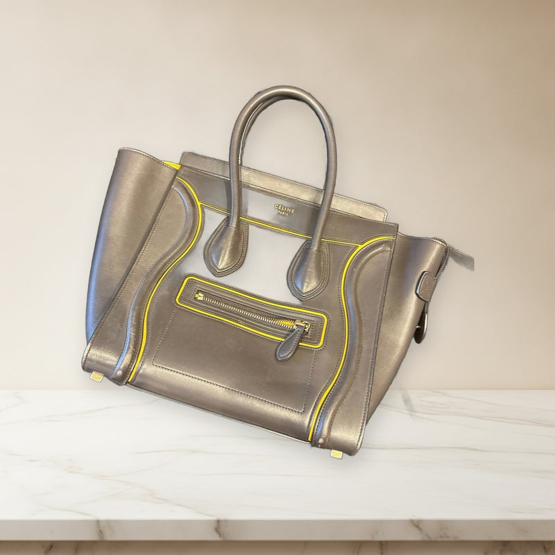 Celine Luggage Micro Tote Handbag Leather Womens Fashion Shoulder