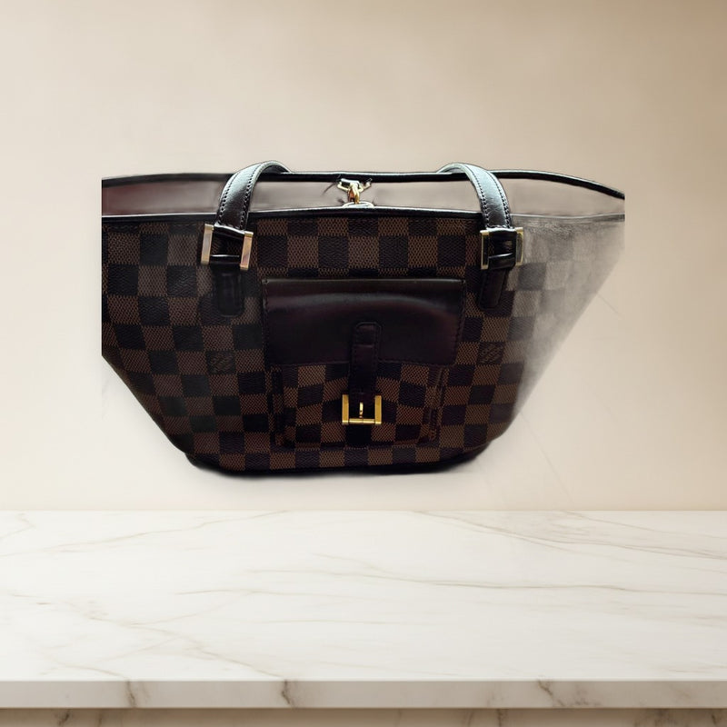 Louis Vuitton Damier Manosque Pm Shoulder Bag Handbag Canvas