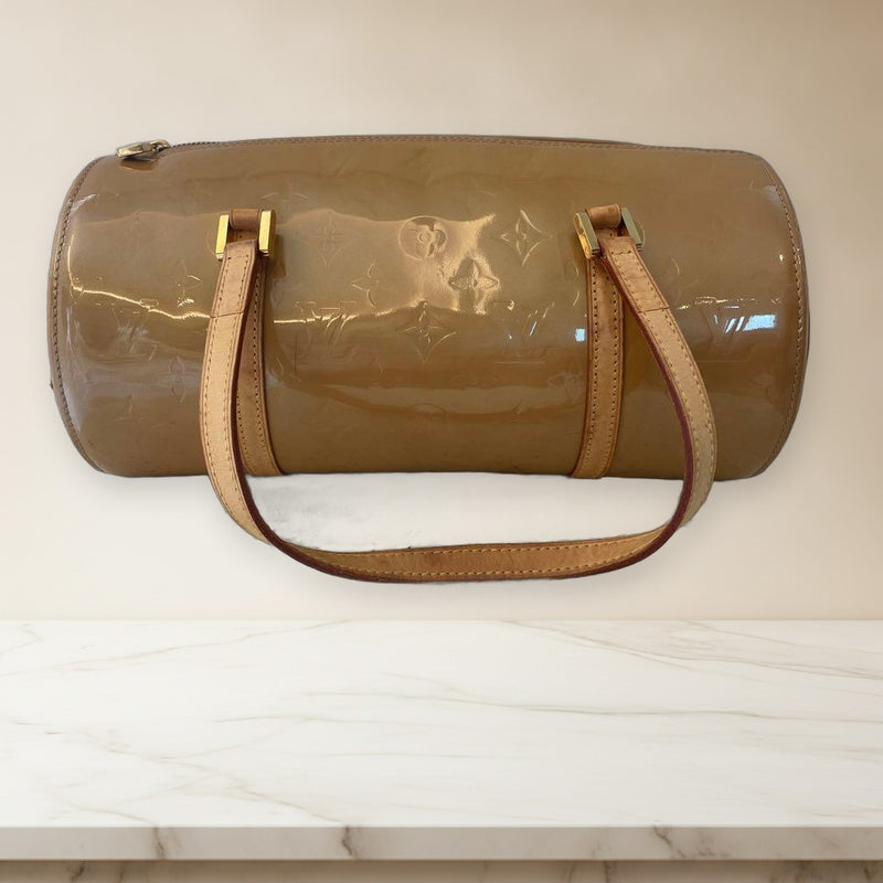 Louis Vuitton Vernis Papillon Bedford M91006 Shoulder Handbag Beige Gold