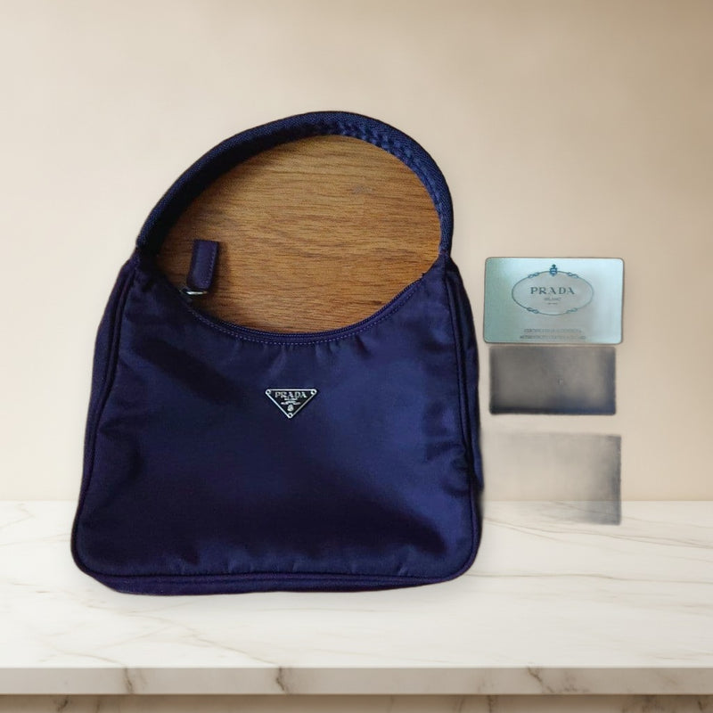 Prada Tessutosport MV519 Mini Bag Pouch Nylon Prugna Purple