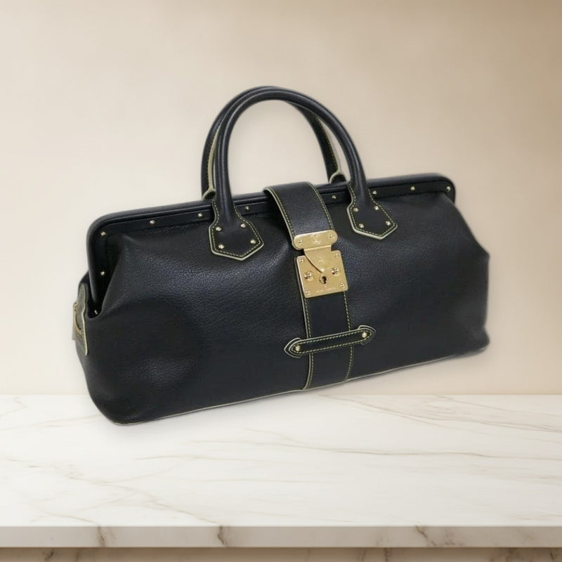 Louis Vuitton Suhali Ingenieux Gm M91804 Handbag Goat Leather Black Gold