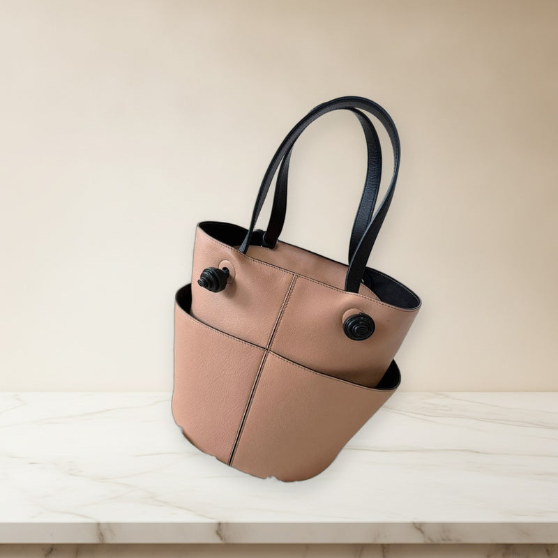 Tods Secchiello Medio Handbag Tote Shoulder Bag Cowhide Leather