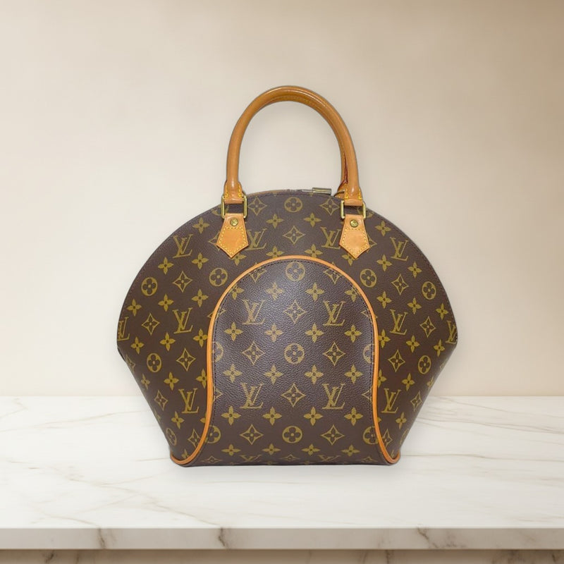 Louis Vuitton Monogram Ellipse Handbag Canvas Monogram Gold Hardware