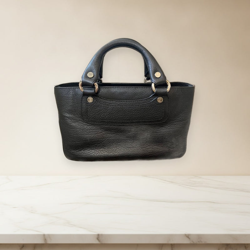 Celine Boogie Bag Handbag Black Leather