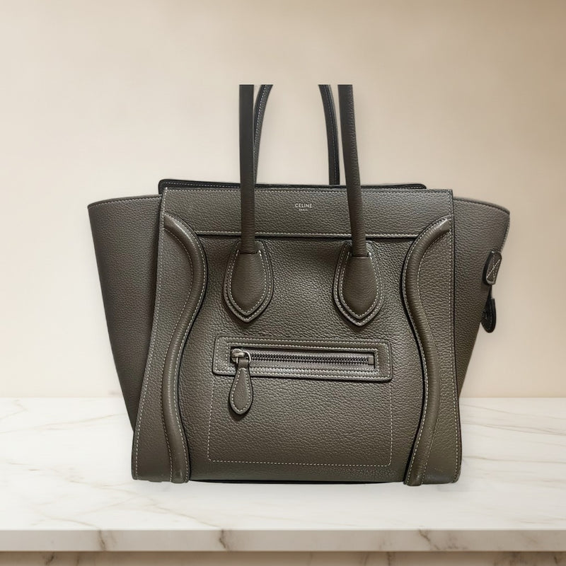 Celine Tote Bag Leather Brown Handbag Shoulder Bag