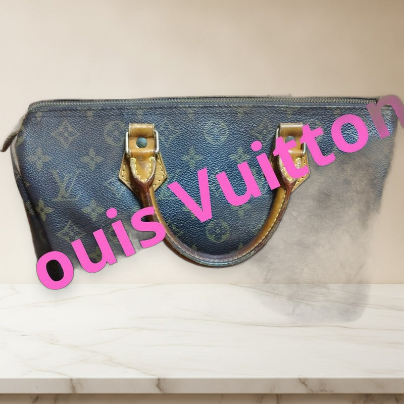 Louis Vuitton Monogram Handbag Canvas Dark Brown Brown Handle