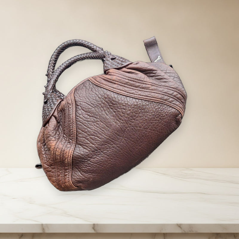 Fendi Spy Bag Small Handbag Dark Brown Leather Silver Hardware