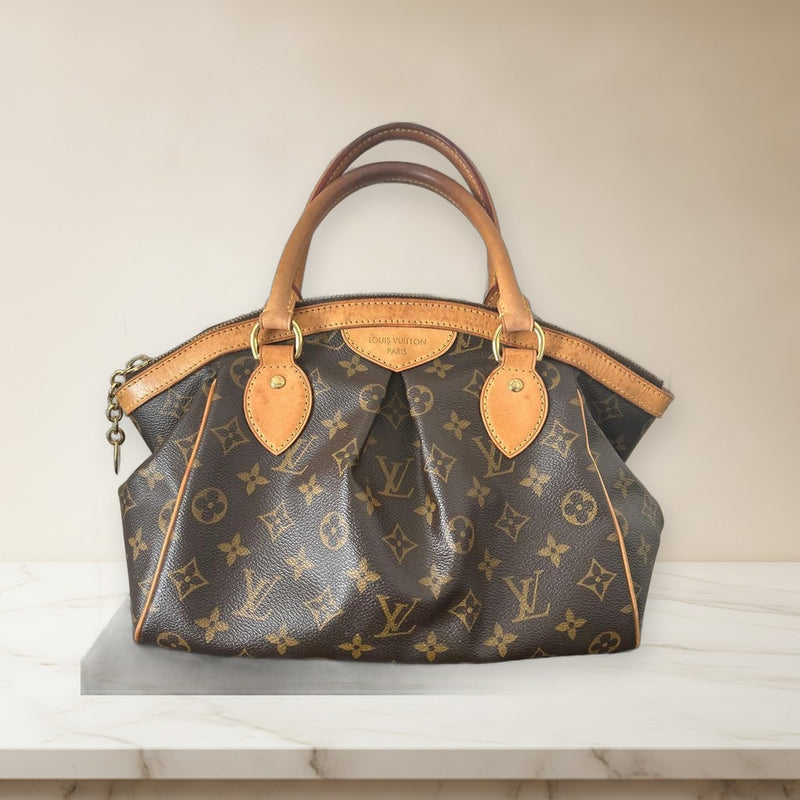 Louis Vuitton Tivoli Pm Monogram Handbag Tote Brown Leather