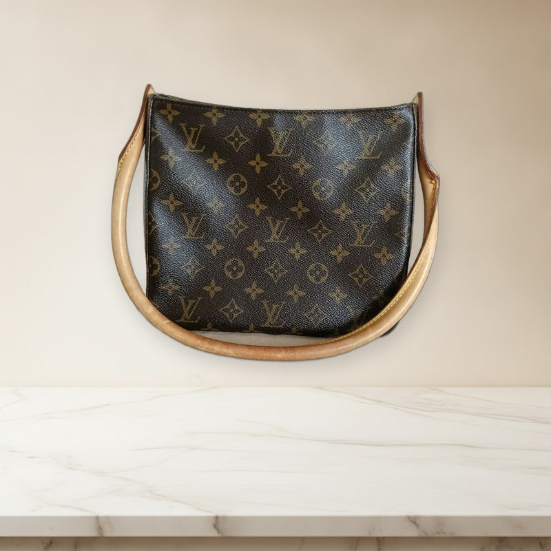 Louis Vuitton Looping Mm Monogram Shoulder Bag Handbag Canvas