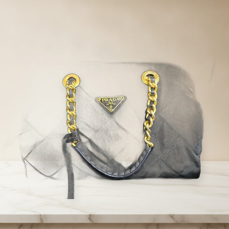 Prada Nylon Boston Bag Handbag Triangle Logo