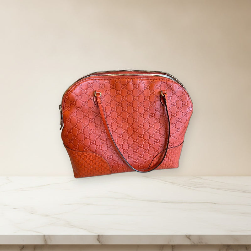 Handbag Shoulder Bag Leather Orange