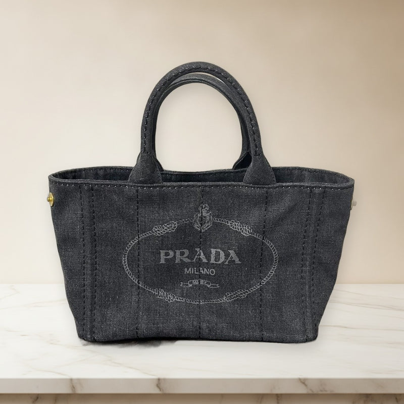 Prada Denim Tote Bag Blue Jean Handbag