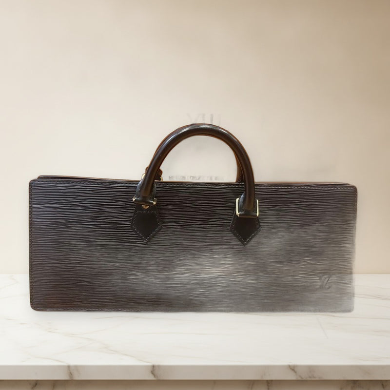 Louis Vuitton Epi Sac Triangle Handbag Black Leather