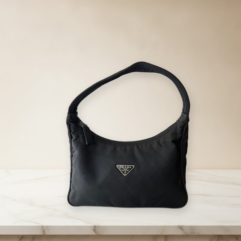 Prada Nylon Handbag Shoulder Bag Black