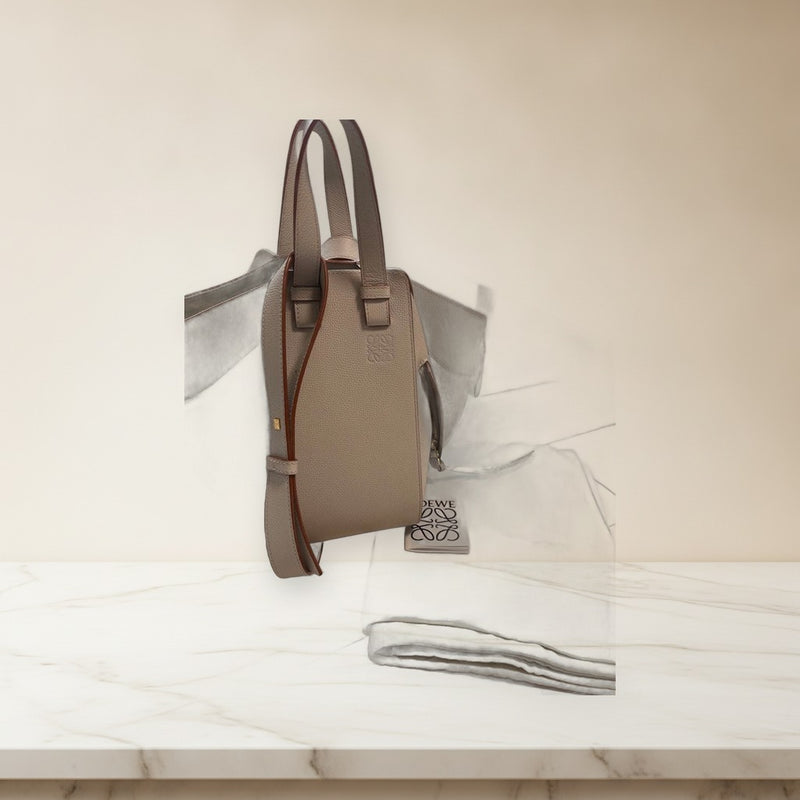Loewe Hammock Small Handbag Shoulder Crossbody Bag Leather White Canvas