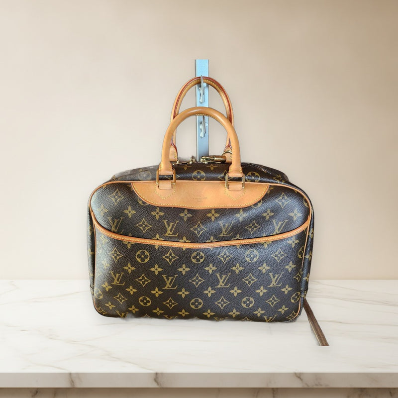Louis Vuitton Monogram Deauville MB1003 Hand Bag Leather Travel Tote