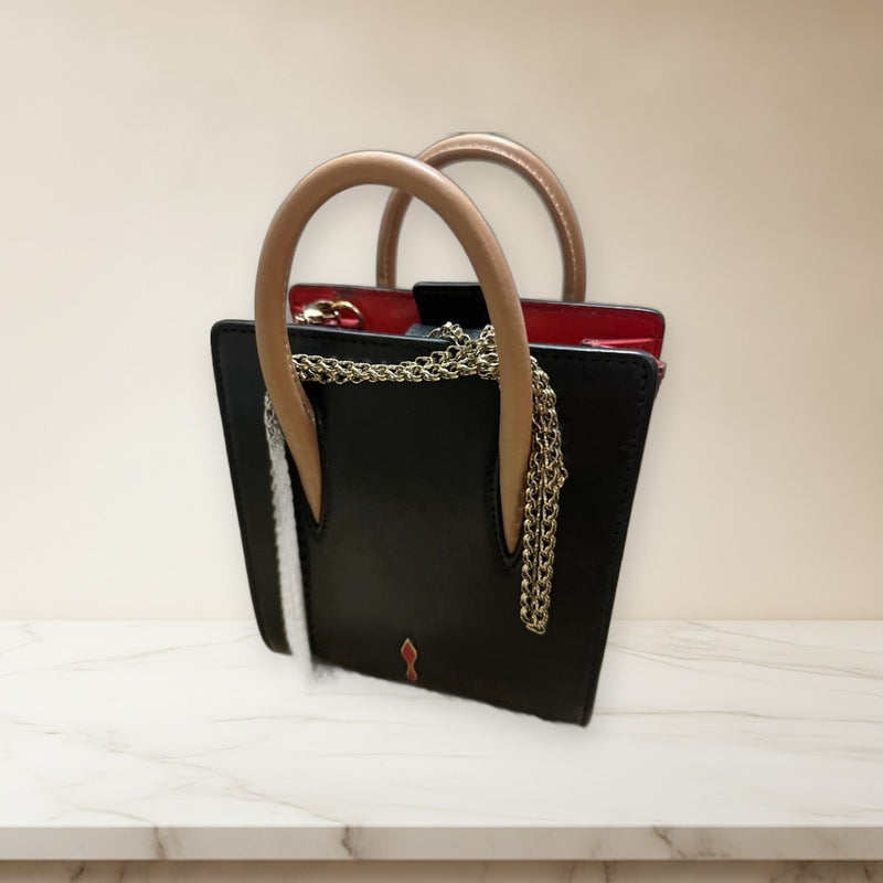 Paloma Nano Crossbody Bag Calfskin Patent Black Red Beige