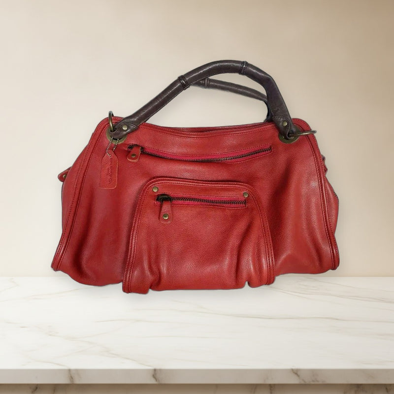 Balenciaga Leather Handbag Shoulder Bag Red