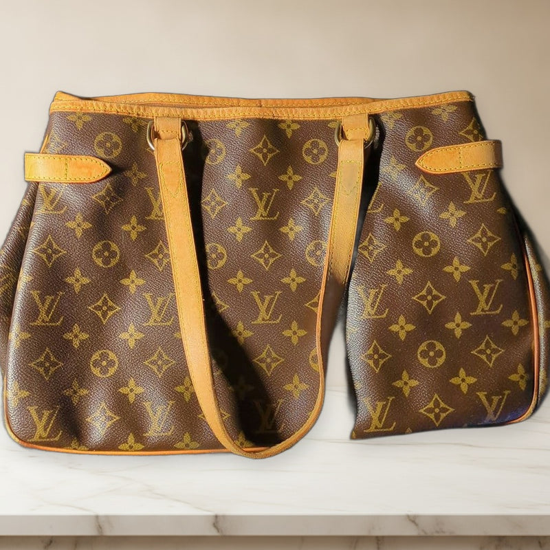 Louis Vuitton Batignolles Handbag Monogram Canvas Leather
