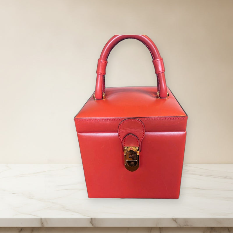 Loewe Anagram Vanity Handbag Makeup Box Leather Pouch