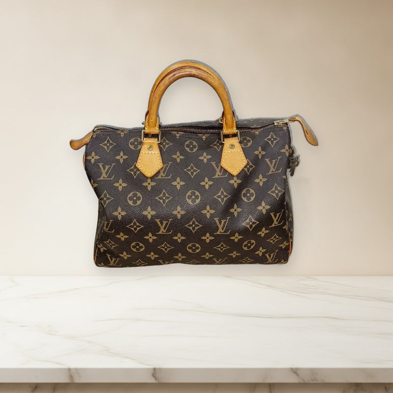 Louis Vuitton Monogram Handbag Boston Bag Leather