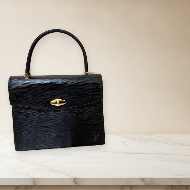 Louis Vuitton Epi Malesherbes Handbag Black Epi Leather Gold Hardware
