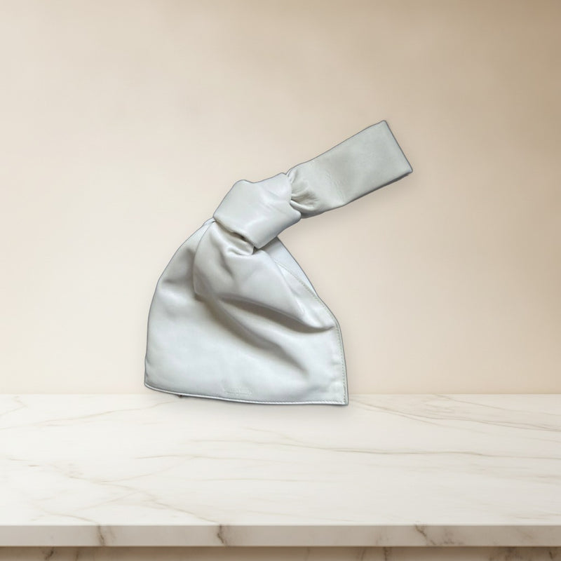 Bottega Veneta Knot Handle Handbag Leather White