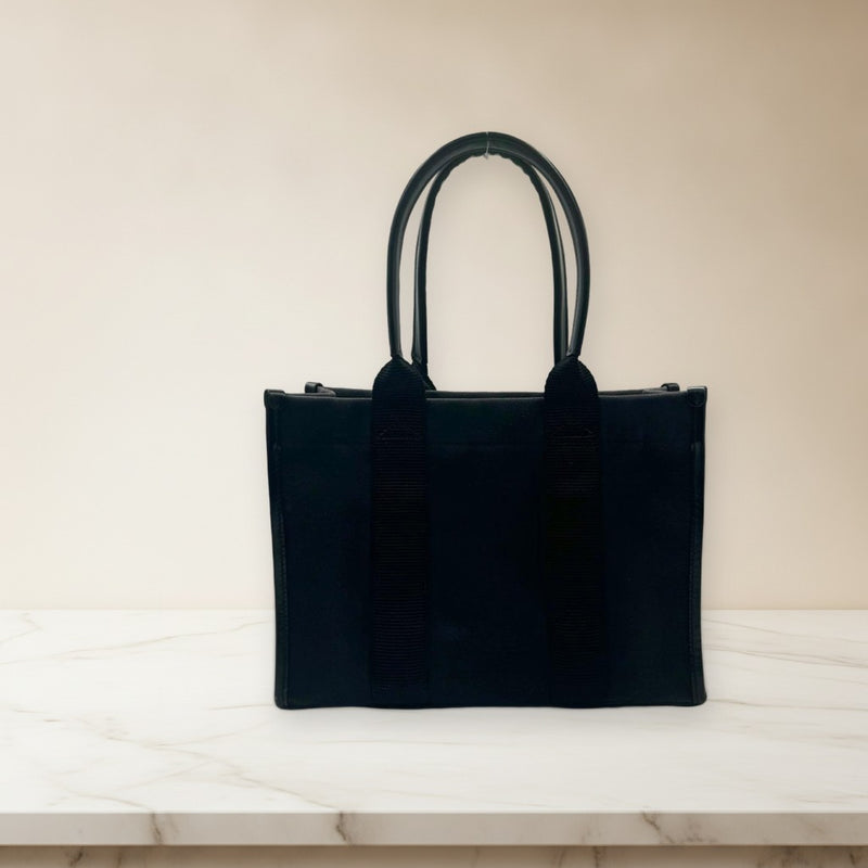Balenciaga Hardware Small Tote 2way Shoulder Bag Canvas Leather Black