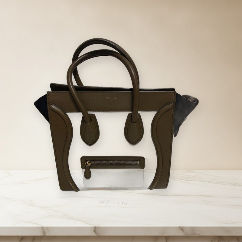 Celine Luggage 165213T5B.01CR Handbag Shoulder Bag Tote Leather
